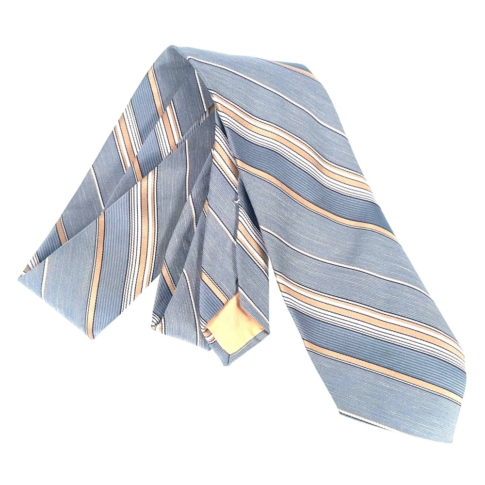 Count Barini Tie Light Blue Stripe Imported Fabric Classic Wide 4"